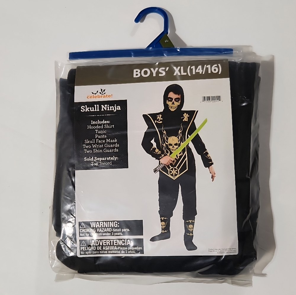 Skull Ninja XL(14/16) Unisex Halloween Costume